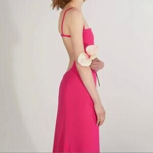 Carolina Herrera Open-Back Crepe Column Gown - Pink - Backless Dress  - Size 2